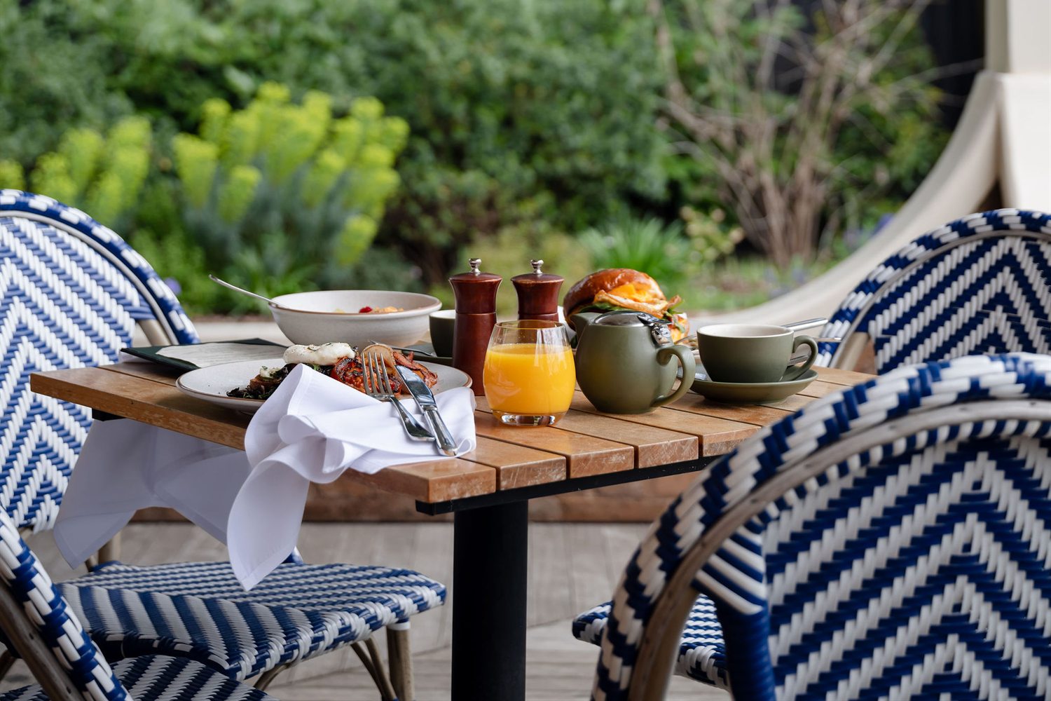 A two-course à la carte breakfast set on the Terrace at Yallungah Boutique Hotel, Orange NSW